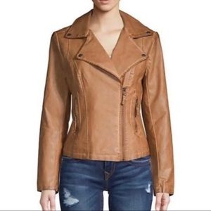 Max Studio Classic Faux Leather Moto Jacket, XL